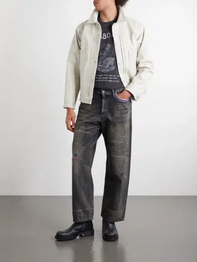 Neighborhood Savage Wide-Leg Bead-Embellished Distressed Jeans - Men | Thumbnail 2 Neighborhood Savage Wide-Leg Bead-Embellished Distressed Jeans - Men | Thumbnail 2