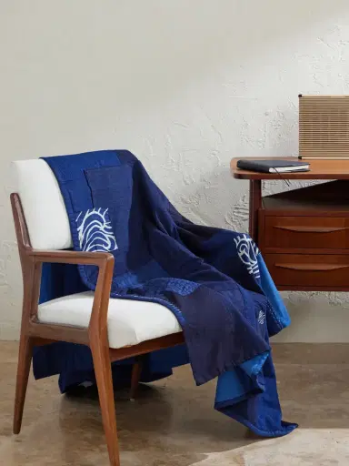Blue Blue Japan Nenrin Patchwork Cotton and Linen-Blend Blanket - Men | Thumbnail 2 Blue Blue Japan Nenrin Patchwork Cotton and Linen-Blend Blanket - Men | Thumbnail 2