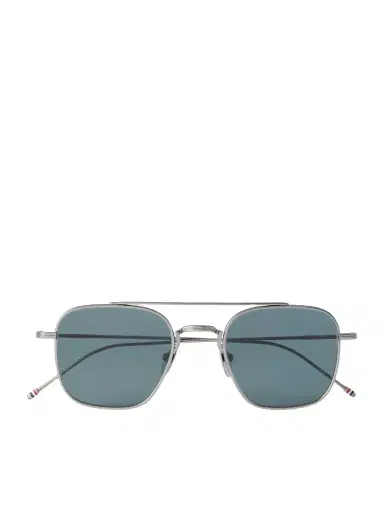 Thom Browne Aviator-Style Silver-Toned Sunglasses - Men | Thumbnail 1 Thom Browne Aviator-Style Silver-Toned Sunglasses - Men | Thumbnail 1