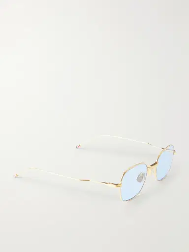 Thom Browne Rectangular-Frame Gold-Toned Sunglasses - Men | Thumbnail 3 Thom Browne Rectangular-Frame Gold-Toned Sunglasses - Men | Thumbnail 3
