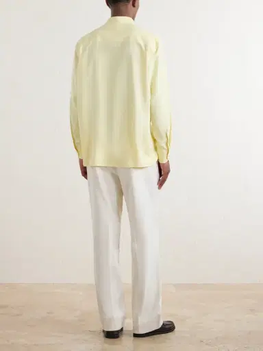 Saman Amel Grandad-Collar Silk Shirt - Men | Thumbnail 4 Saman Amel Grandad-Collar Silk Shirt - Men | Thumbnail 4