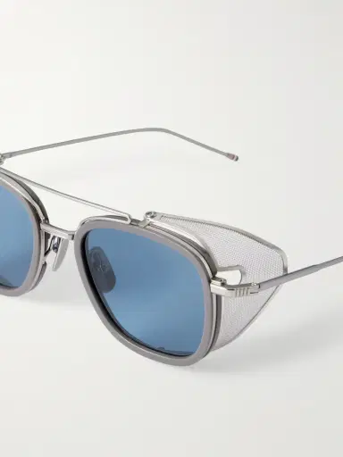 Thom Browne Rectangular-Frame Gold-Tone Titanium Sunglasses - Men | Thumbnail 5 Thom Browne Rectangular-Frame Gold-Tone Titanium Sunglasses - Men | Thumbnail 5