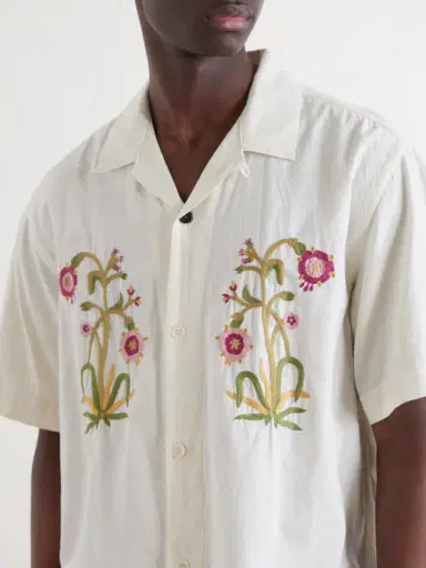 Kardo Ronald Convertible-Collar Embroidered Cotton Shirt - Men | Thumbnail 5 Kardo Ronald Convertible-Collar Embroidered Cotton Shirt - Men | Thumbnail 5
