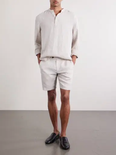 MR P. Straight-Leg Herringbone Linen Shorts - Men | Thumbnail 2 MR P. Straight-Leg Herringbone Linen Shorts - Men | Thumbnail 2