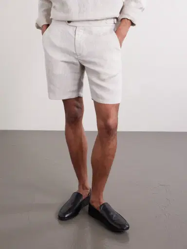 MR P. Straight-Leg Herringbone Linen Shorts - Men | Thumbnail 3 MR P. Straight-Leg Herringbone Linen Shorts - Men | Thumbnail 3