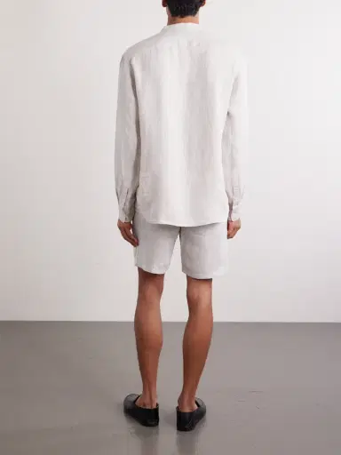 MR P. Straight-Leg Herringbone Linen Shorts - Men | Thumbnail 4 MR P. Straight-Leg Herringbone Linen Shorts - Men | Thumbnail 4