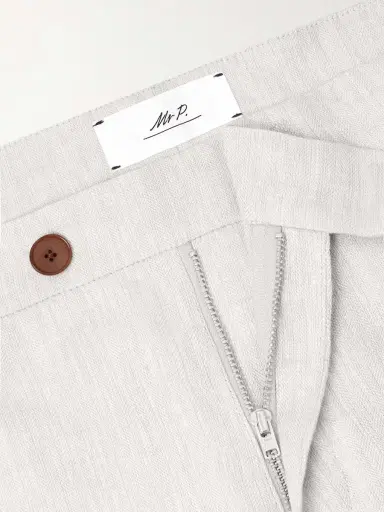 MR P. Straight-Leg Herringbone Linen Shorts - Men | Thumbnail 6 MR P. Straight-Leg Herringbone Linen Shorts - Men | Thumbnail 6