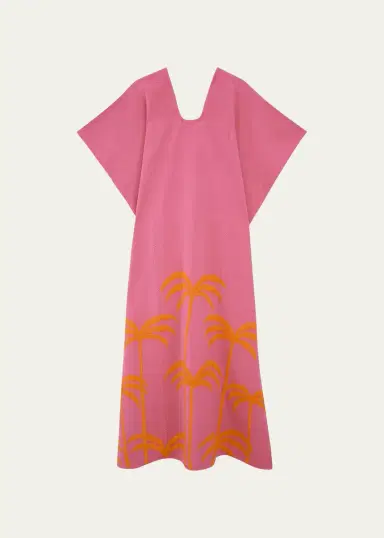 Pippa Holt Three Panel Embroidered Palm Tree Midi Kaftan | Thumbnail 2 Pippa Holt Three Panel Embroidered Palm Tree Midi Kaftan | Thumbnail 2