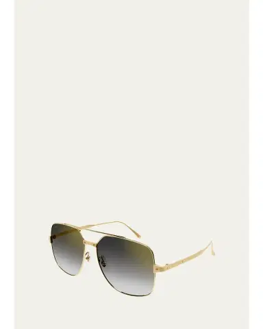 Cartier Rectangle Metal Aviator Sunglasses | Thumbnail 1 Cartier Rectangle Metal Aviator Sunglasses | Thumbnail 1