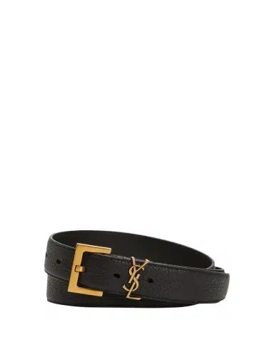 Saint Laurent Men's Monogramme Leather Belt | Thumbnail 1 Saint Laurent Men's Monogramme Leather Belt | Thumbnail 1