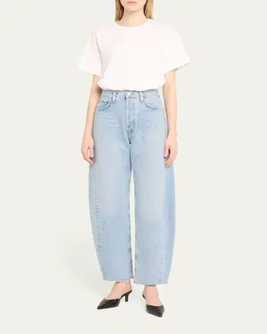 SIMKHAI Jojo Cropped Short-Sleeve Cotton T-Shirt | Thumbnail 2 SIMKHAI Jojo Cropped Short-Sleeve Cotton T-Shirt | Thumbnail 2