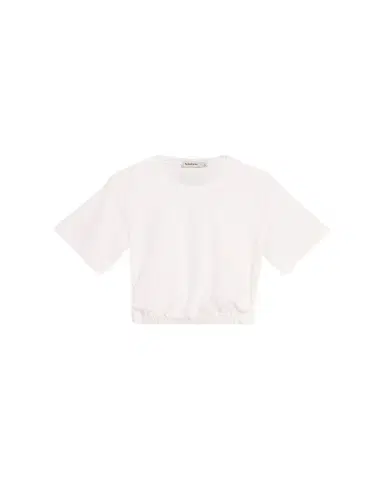 SIMKHAI Jojo Cropped Short-Sleeve Cotton T-Shirt | Thumbnail 1 SIMKHAI Jojo Cropped Short-Sleeve Cotton T-Shirt | Thumbnail 1