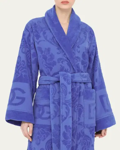 Dolce & Gabbana DG Logo Jacquard Bathrobe | Thumbnail 5 Dolce & Gabbana DG Logo Jacquard Bathrobe | Thumbnail 5