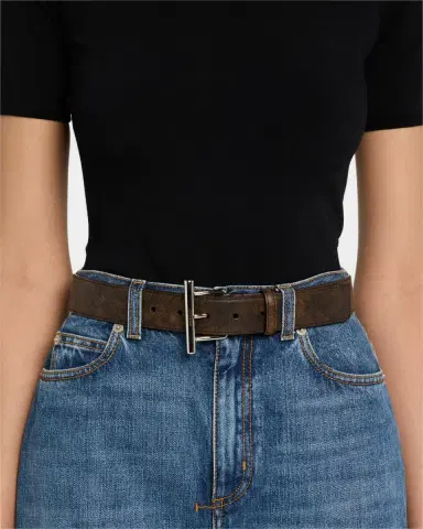 McQueen T-Bar Skinny Leather Belt | Thumbnail 3 McQueen T-Bar Skinny Leather Belt | Thumbnail 3
