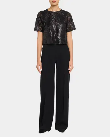 Akris Lacquered Sea Fan Lace Boxy Short-Sleeve Top | Thumbnail 6 Akris Lacquered Sea Fan Lace Boxy Short-Sleeve Top | Thumbnail 6