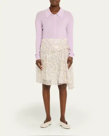 Plan C Floral-Print Metallic Silk Gathered Skirt | Thumbnail 2 Plan C Floral-Print Metallic Silk Gathered Skirt | Thumbnail 2