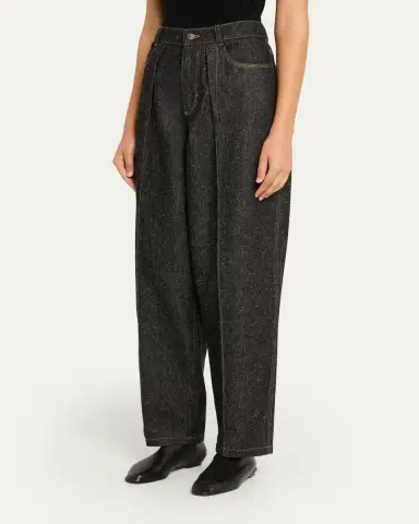 NACKIYE Borrowed Pleated Tapered-Leg Denim Pants | Thumbnail 4 NACKIYE Borrowed Pleated Tapered-Leg Denim Pants | Thumbnail 4