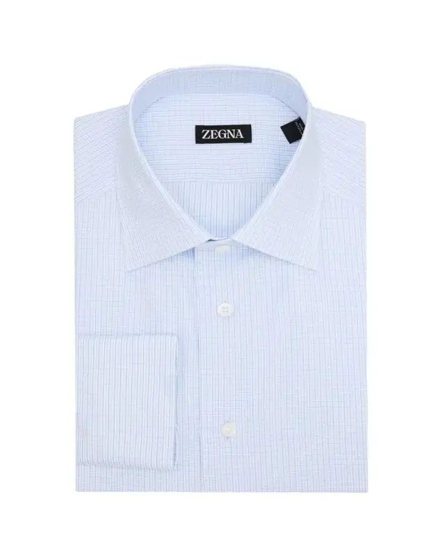 Men's Pure Cotton Grid Check Dress Shirt Men's Pure Cotton Grid Check Dress Shirt