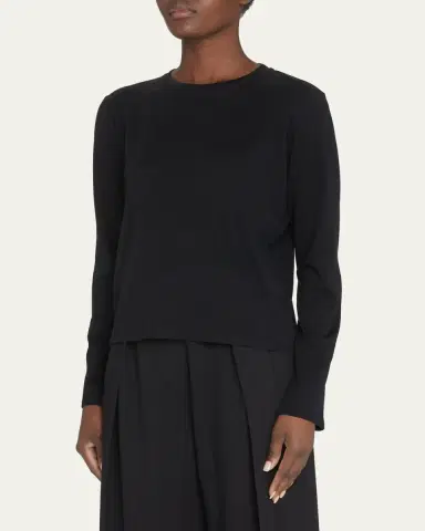 The Row Sherman Cotton Jersey Long-Sleeve T-Shirt | Thumbnail 4 The Row Sherman Cotton Jersey Long-Sleeve T-Shirt | Thumbnail 4
