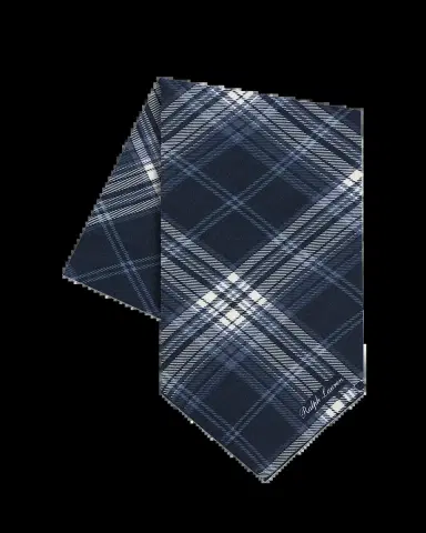 Ralph Lauren Purple Label Men's Tonal Plaid Cashmere and Silk Neckerchief | Thumbnail 2 Ralph Lauren Purple Label Men's Tonal Plaid Cashmere and Silk Neckerchief | Thumbnail 2