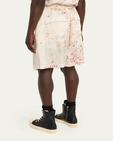Rick Owens Math Print Satin Drawstring Shorts | Thumbnail 3 Rick Owens Math Print Satin Drawstring Shorts | Thumbnail 3