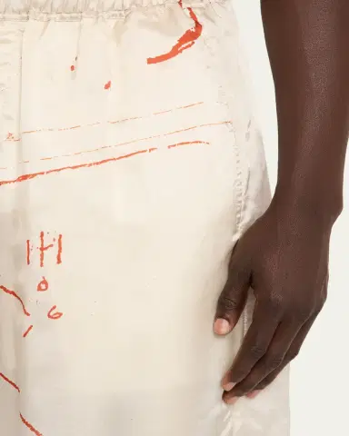 Rick Owens Math Print Satin Drawstring Shorts | Thumbnail 5 Rick Owens Math Print Satin Drawstring Shorts | Thumbnail 5