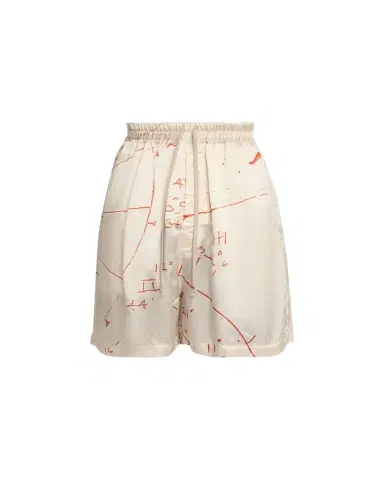 Rick Owens Math Print Satin Drawstring Shorts | Thumbnail 1 Rick Owens Math Print Satin Drawstring Shorts | Thumbnail 1