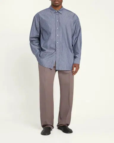 The Row Men's Tosca Straight-Leg Wool-Silk Pants | Thumbnail 2 The Row Men's Tosca Straight-Leg Wool-Silk Pants | Thumbnail 2