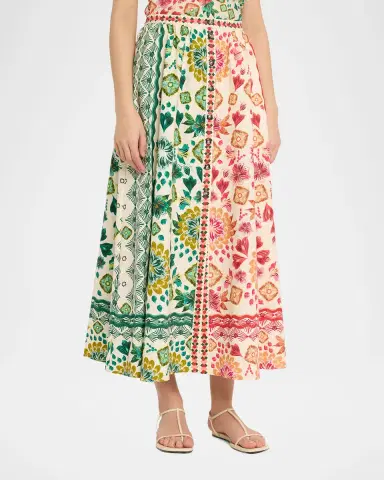 Saloni Judi B Printed Button-Front Skirt | Thumbnail 10 Saloni Judi B Printed Button-Front Skirt | Thumbnail 10
