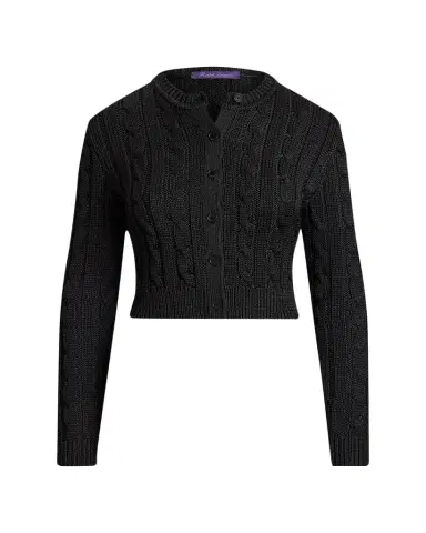Ralph Lauren Collection Cable Knit Silk Crop Cardigan | Thumbnail 1 Ralph Lauren Collection Cable Knit Silk Crop Cardigan | Thumbnail 1