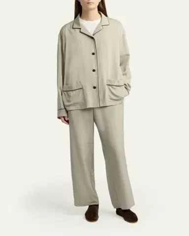 The Row Duvain Silk Straight-Leg Pull-On Pants | Thumbnail 2 The Row Duvain Silk Straight-Leg Pull-On Pants | Thumbnail 2