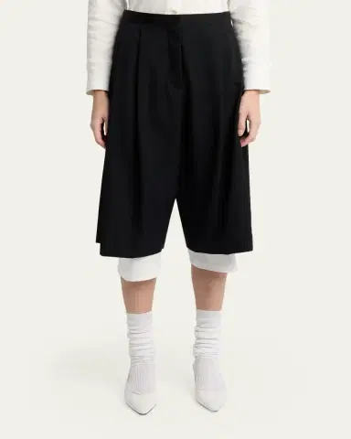 The Row Kalyan Wide-Leg Wool Gabardine Shorts | Thumbnail 4 The Row Kalyan Wide-Leg Wool Gabardine Shorts | Thumbnail 4