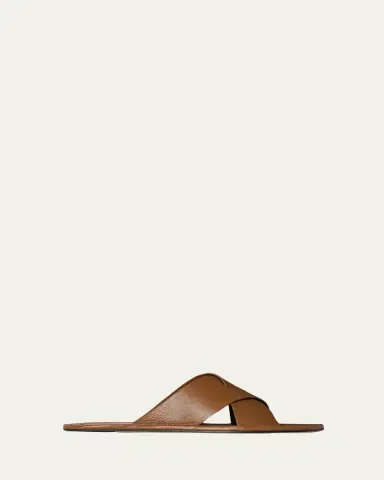 The Row Malick Leather Crisscross Slide Sandals | Thumbnail 2 The Row Malick Leather Crisscross Slide Sandals | Thumbnail 2