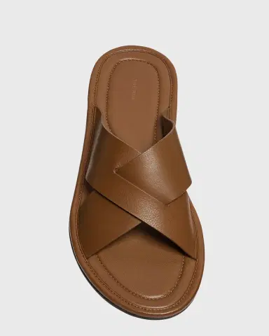 The Row Malick Leather Crisscross Slide Sandals | Thumbnail 3 The Row Malick Leather Crisscross Slide Sandals | Thumbnail 3