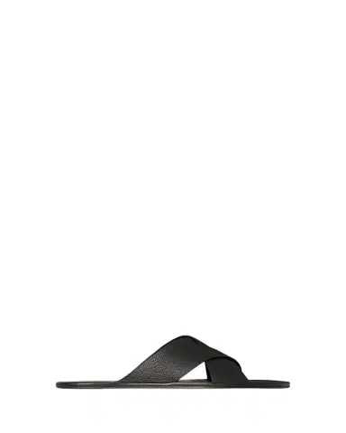 The Row Malick Leather Crisscross Slide Sandals | Thumbnail 1 The Row Malick Leather Crisscross Slide Sandals | Thumbnail 1