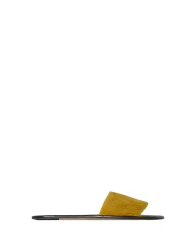 The Row Malick Calf Hair Flat Slide Sandals | Thumbnail 1 The Row Malick Calf Hair Flat Slide Sandals | Thumbnail 1