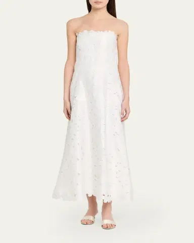 Costarellos Vella Strapless A-Line Midi Dress | Thumbnail 2 Costarellos Vella Strapless A-Line Midi Dress | Thumbnail 2