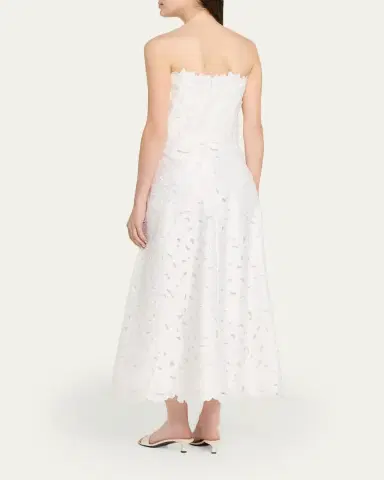 Costarellos Vella Strapless A-Line Midi Dress | Thumbnail 3 Costarellos Vella Strapless A-Line Midi Dress | Thumbnail 3