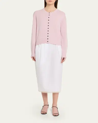 MARIA MCMANUS Tiny Button Cashmere Crewneck Cardigan | Thumbnail 2 MARIA MCMANUS Tiny Button Cashmere Crewneck Cardigan | Thumbnail 2