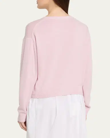 MARIA MCMANUS Tiny Button Cashmere Crewneck Cardigan | Thumbnail 3 MARIA MCMANUS Tiny Button Cashmere Crewneck Cardigan | Thumbnail 3
