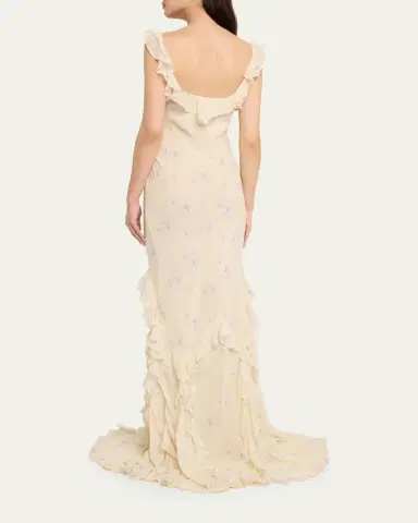 LoveShackFancy Roseline Floral Ruffle Maxi Dress | Thumbnail 3 LoveShackFancy Roseline Floral Ruffle Maxi Dress | Thumbnail 3