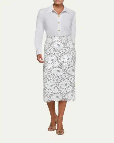 L'AGENCE Makena Sequined Lace Pencil Skirt | Thumbnail 2 L'AGENCE Makena Sequined Lace Pencil Skirt | Thumbnail 2