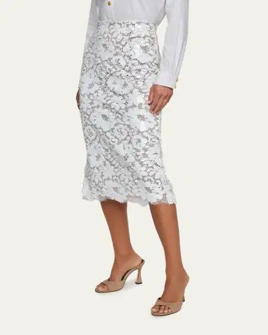 L'AGENCE Makena Sequined Lace Pencil Skirt | Thumbnail 4 L'AGENCE Makena Sequined Lace Pencil Skirt | Thumbnail 4