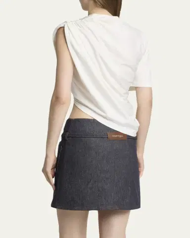 Courreges Asymmetric Twisted Crop T-Shirt | Thumbnail 3 Courreges Asymmetric Twisted Crop T-Shirt | Thumbnail 3
