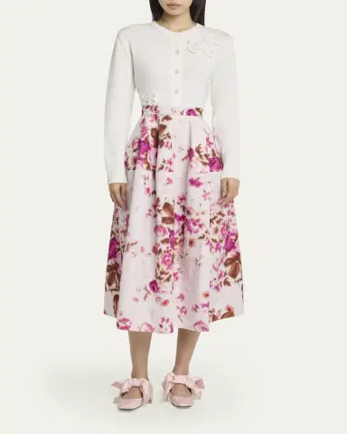 Erdem Floral-Print Cotton Midi Skirt | Thumbnail 2 Erdem Floral-Print Cotton Midi Skirt | Thumbnail 2