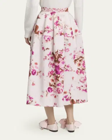 Erdem Floral-Print Cotton Midi Skirt | Thumbnail 3 Erdem Floral-Print Cotton Midi Skirt | Thumbnail 3