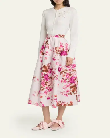 Erdem Floral-Print Cotton Midi Skirt | Thumbnail 8 Erdem Floral-Print Cotton Midi Skirt | Thumbnail 8