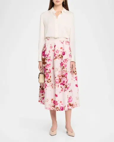 Erdem Floral-Print Cotton Midi Skirt | Thumbnail 10 Erdem Floral-Print Cotton Midi Skirt | Thumbnail 10