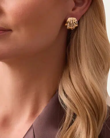 SARA WEINSTOCK Papua 18K Gold Diamond Crossover Earrings | Thumbnail 2 SARA WEINSTOCK Papua 18K Gold Diamond Crossover Earrings | Thumbnail 2