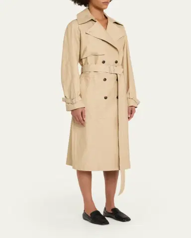Vince Fine Twill Trench Coat | Thumbnail 4 Vince Fine Twill Trench Coat | Thumbnail 4